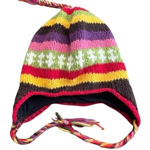 Multi Color Hand Knit Winter Hat